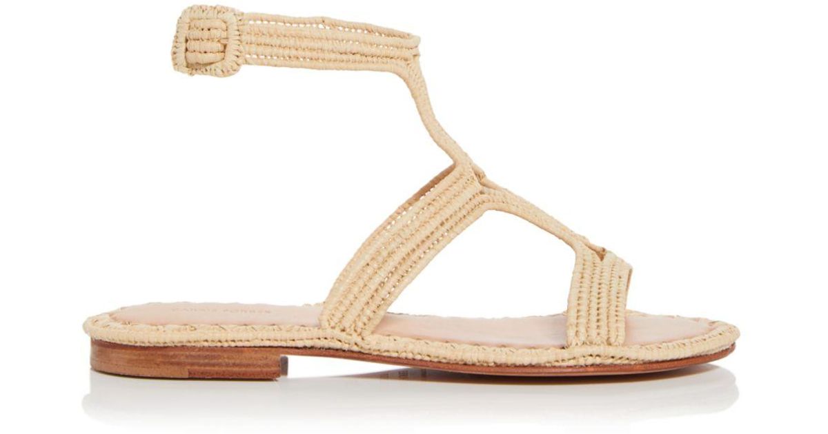 Carrie Forbes Hind Woven Ankle Strap Sandals in Natural | Lyst