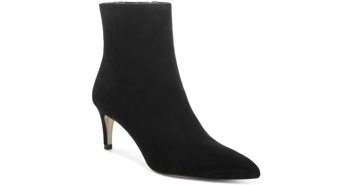 Sam Edelman Leather Ulissa Pointed Toe High Heel Booties in Black | Lyst