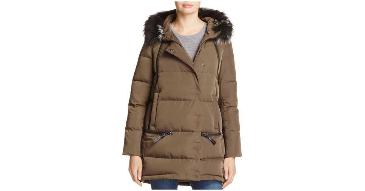 derek lam 10 crosby fox fur trim down parka