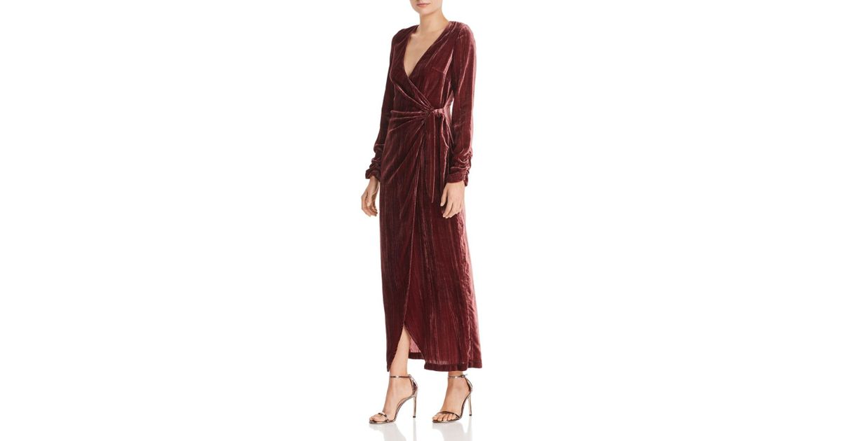 donna mizani austen velvet wrap gown