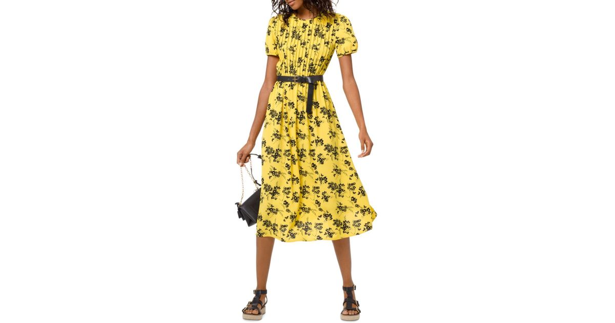 michael kors black and yellow dress