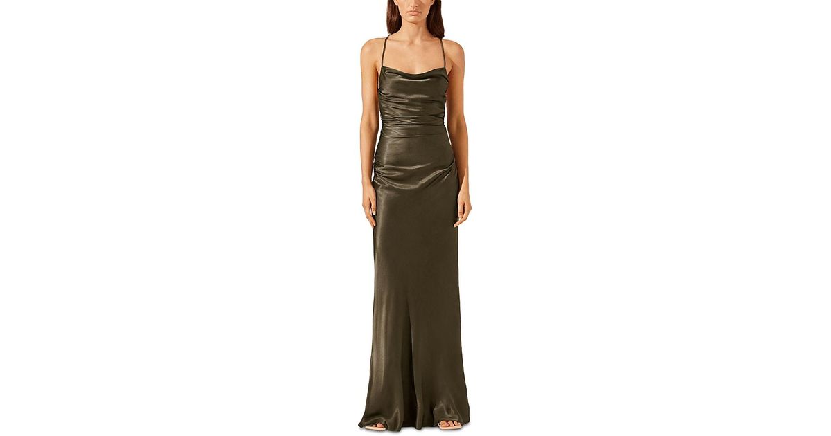 chinese dress ladies Shona Joy La Lune Lace Back Maxi Dress in Dark Green
