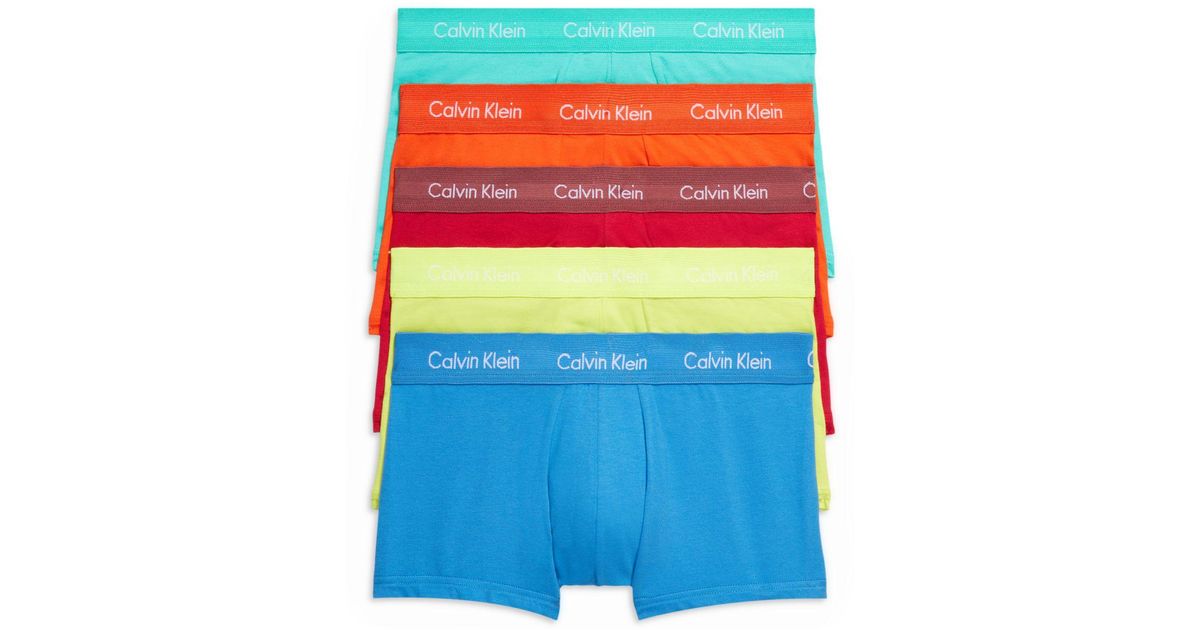 Calvin Klein Pride Low Rise Trunks in Blue for Men Lyst