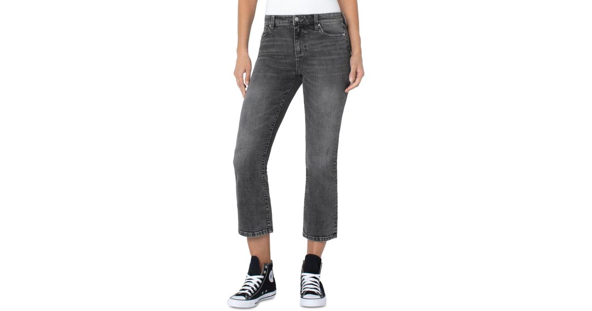 Liverpool Los Angeles Denim Hannah High Rise Cropped Flare Jeans In ...
