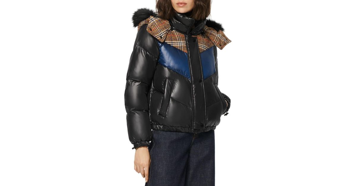 marc new york nadir faux fur trim hooded puffer coat