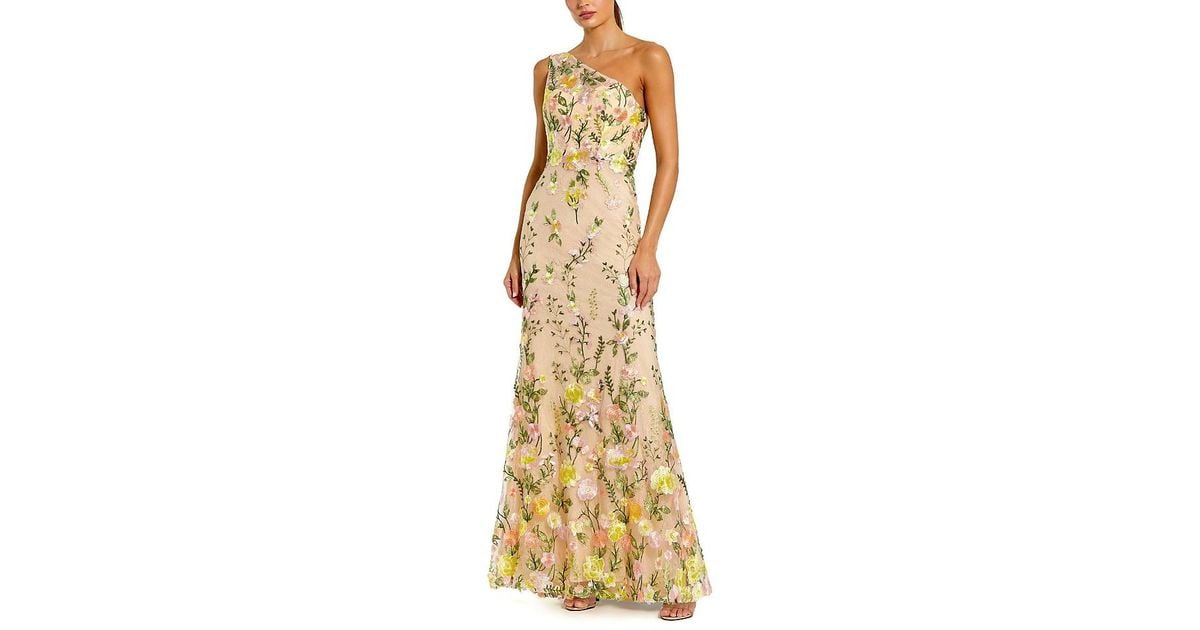 Mac Duggal Petite One Shoulder Lace Embroidered Gown in Metallic | Lyst Mac Duggal Petite One Shoulder Lace Embroidered Gown in Metallic | Lyst