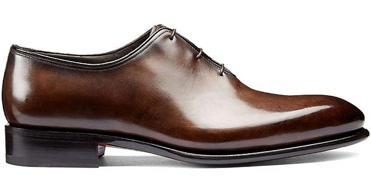 Santoni Carter Wholecut Lace Up Dress Shoes in Brown for Men | Lyst