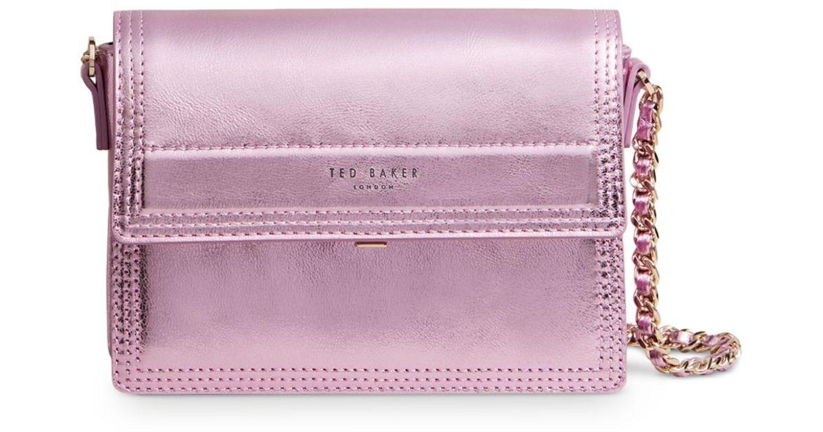 Ted Baker Libbe Leather Shoulder Bag in Purple | Lyst