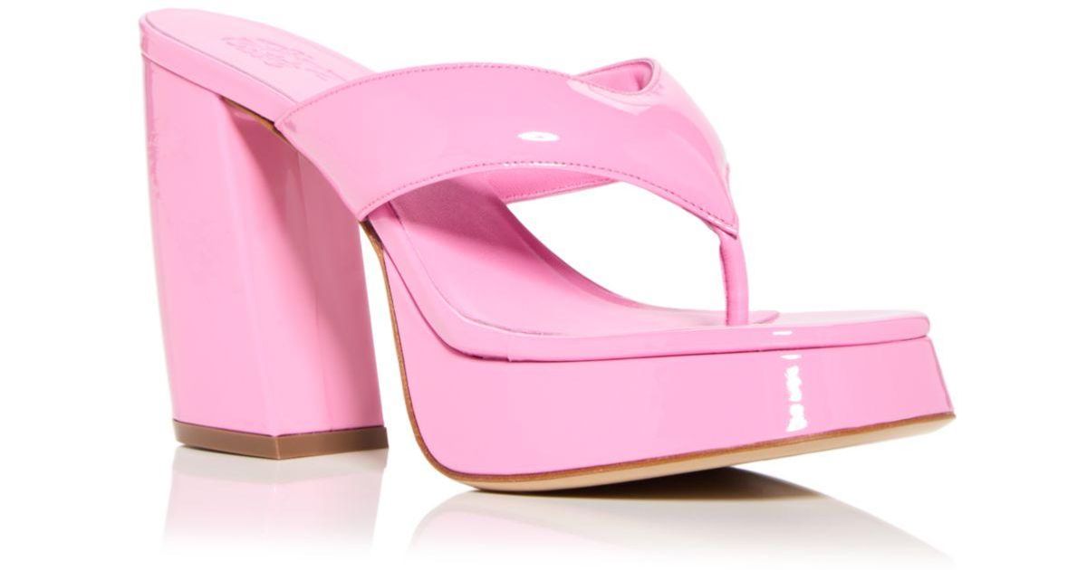 Gia Borghini High Heel Thong Sandals in Pink | Lyst