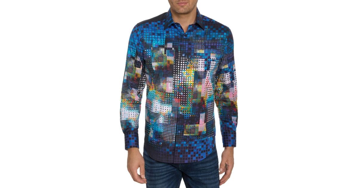 Robert Graham Disco Skull Buttonup Shirt in Blue for Men Lyst