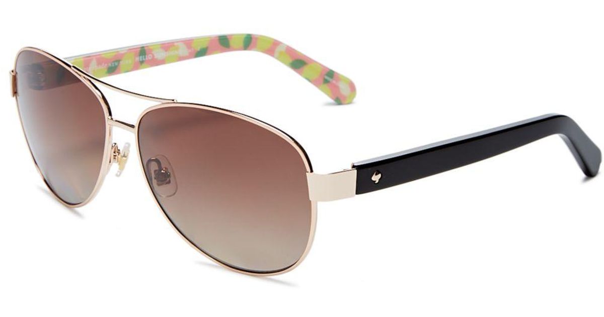 Kate Spade Dalia Polarized Aviator Sunglasses in White Lyst