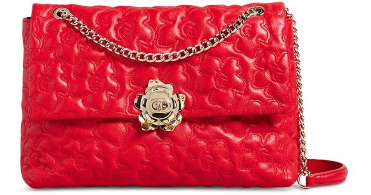 Ted Baker Cotton Ayshah Magnolia Quilted Large Crossbody Bag in Red | Lyst
