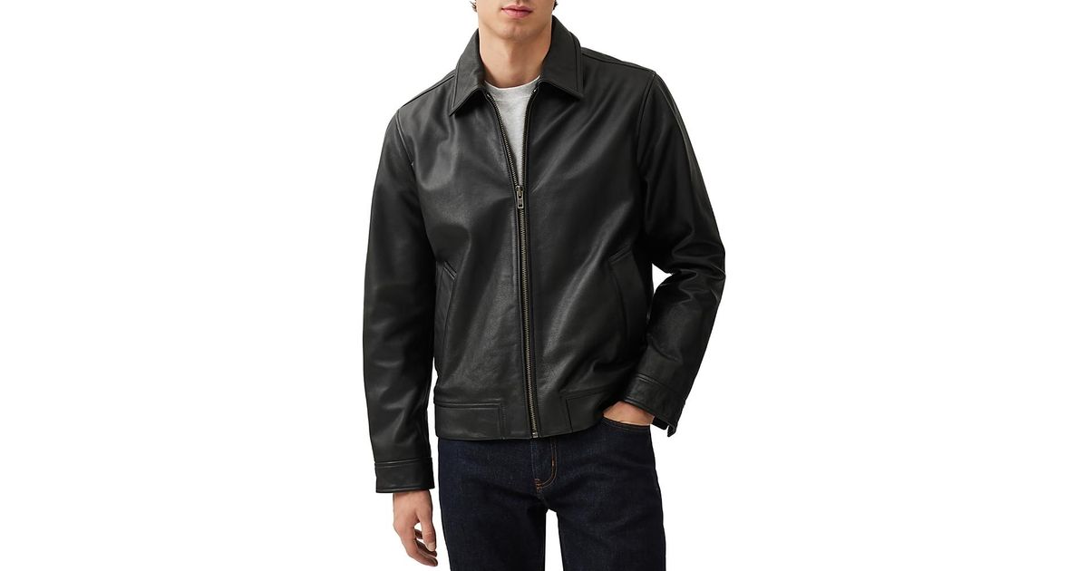 Redvale Leather Rodd Rodd & Gunn Haymarket Zip Front Leather Jacket in Black for Men | Lyst
