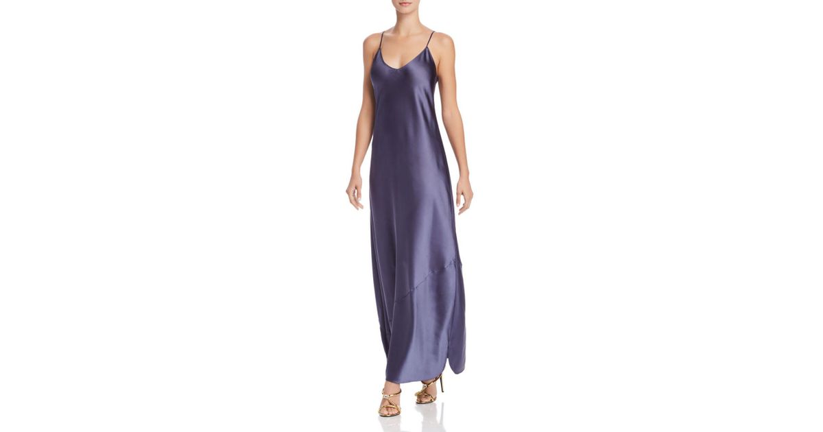 navy maxi slip dress