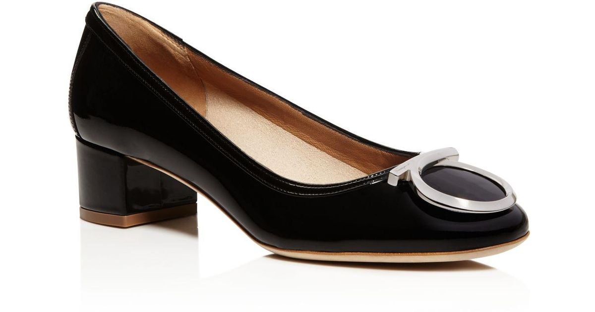low heel leather pumps