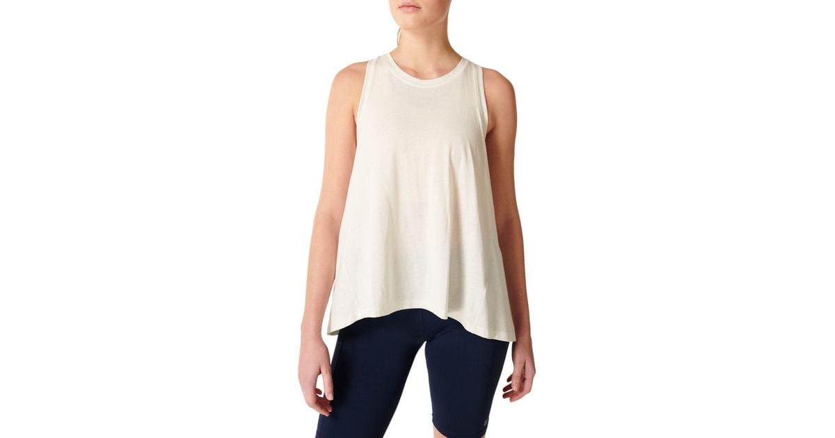 Sweaty Betty Cotton Easy Peazy Tank in White Lyst UK