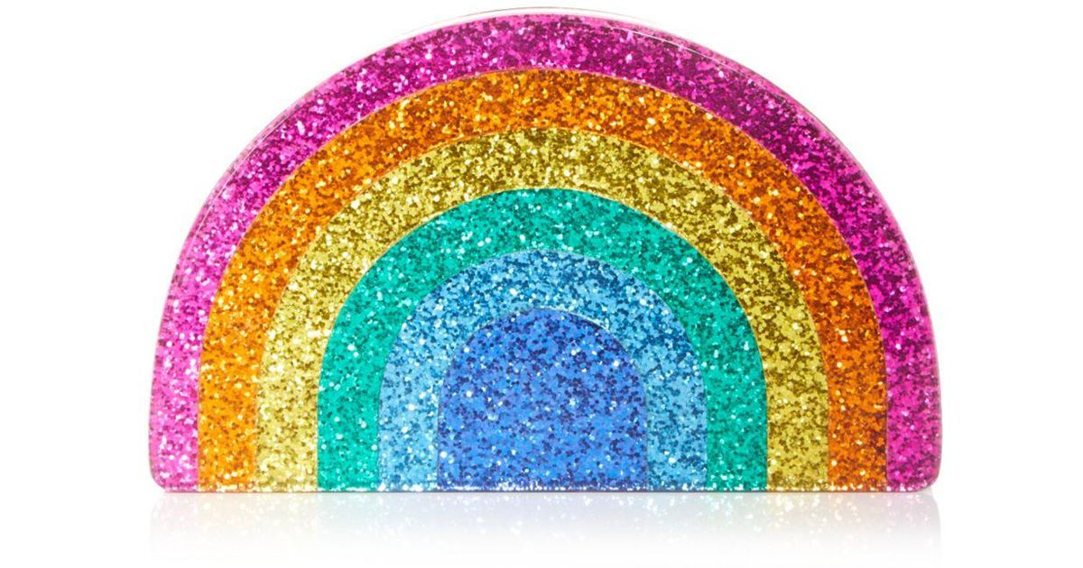 Kurt Geiger Synthetic Glitter Rainbow Clutch Lyst Canada