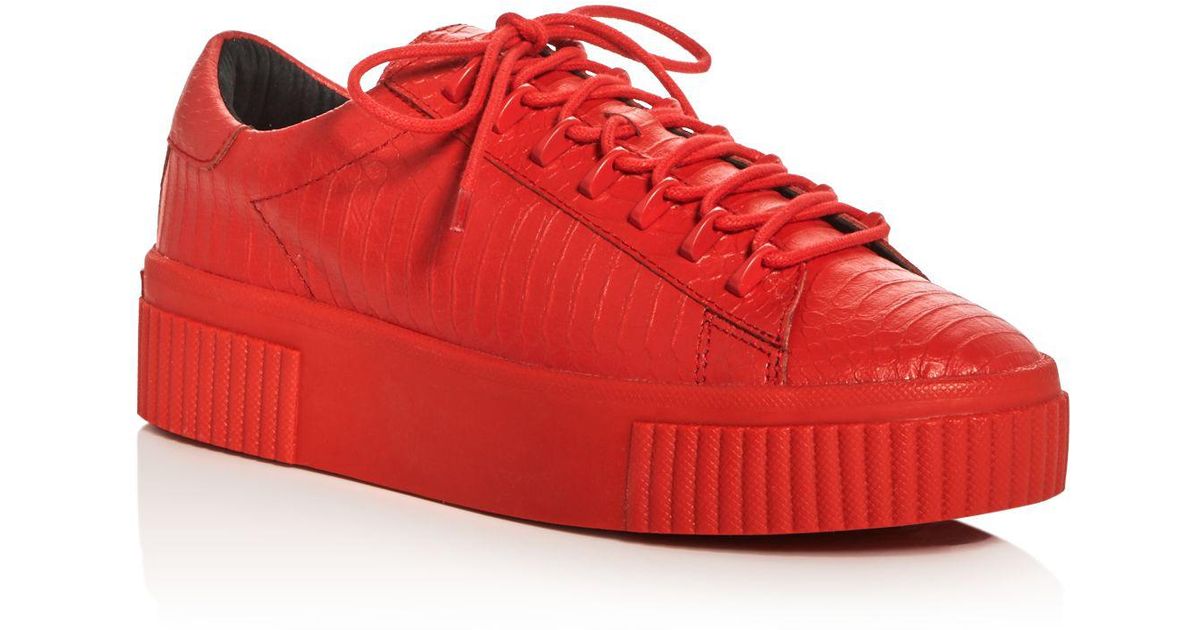 platform red sneakers