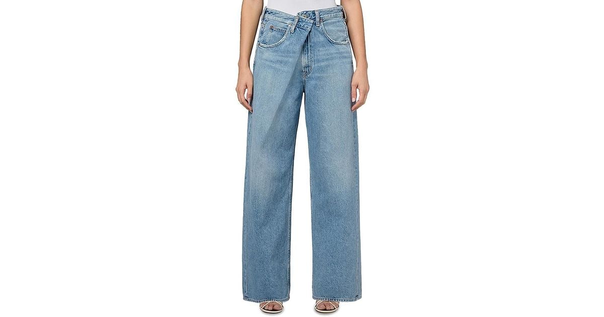 ボトムスその他 AGOLDE Wide blue Vana Fold jeans with washed effect Vana Fold Jean in Mantra – AGOLDE