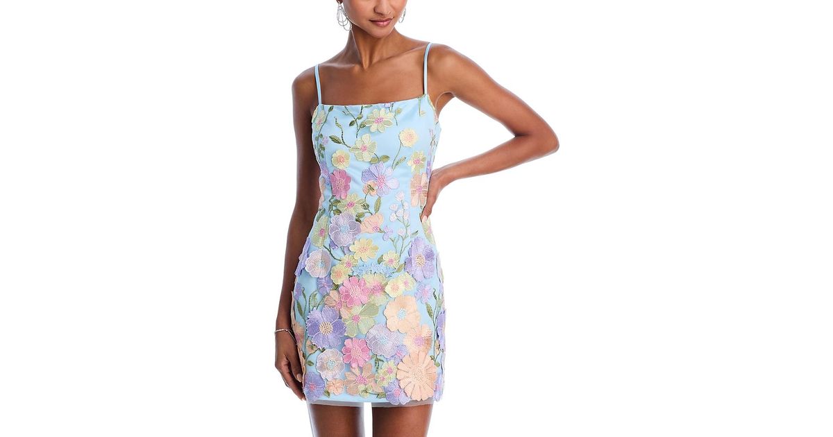 aqua embroidered mini dress Love Motion Mini Dress main image 1