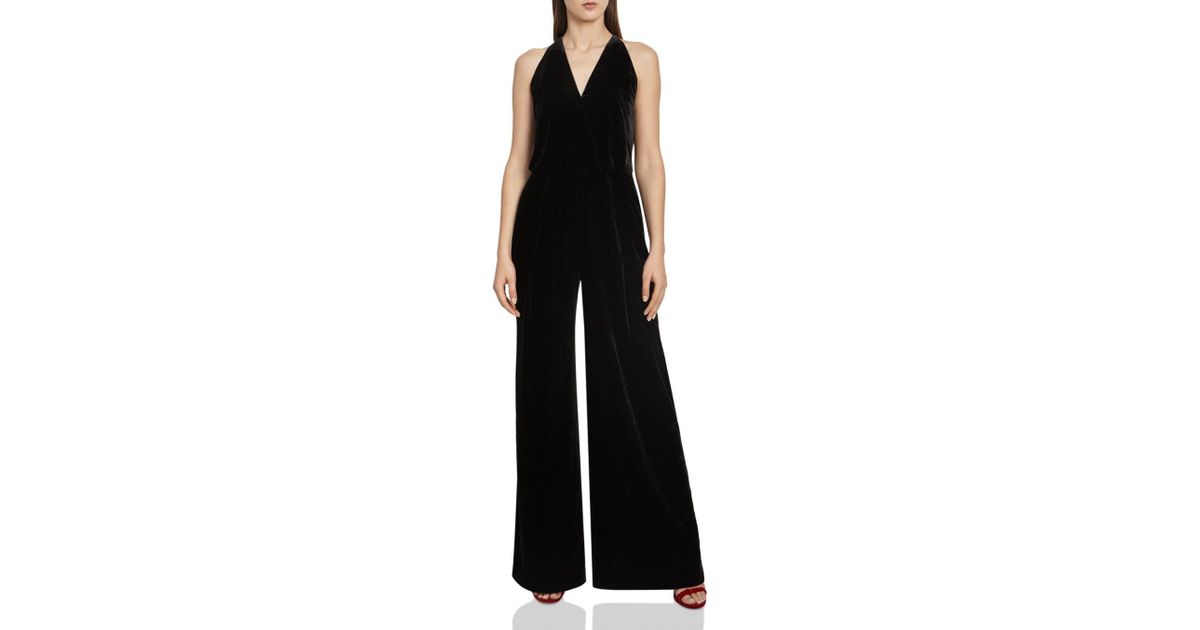 reiss black velvet jumpsuit