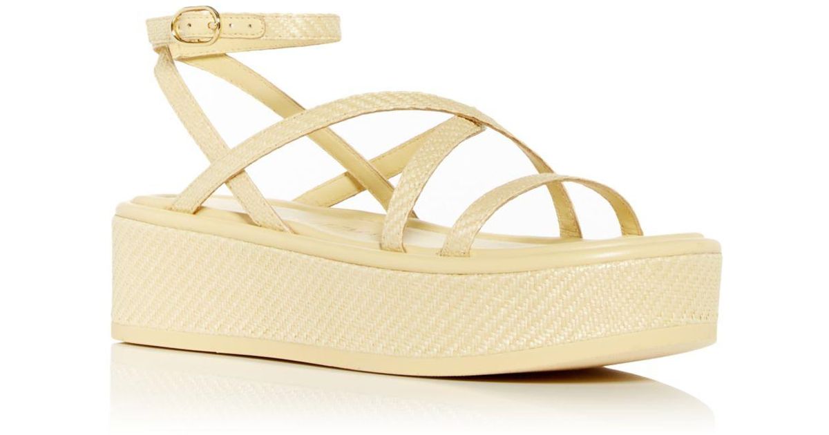Stuart Weitzman Synthetic Summerlift Woven Platform Sandals - Lyst