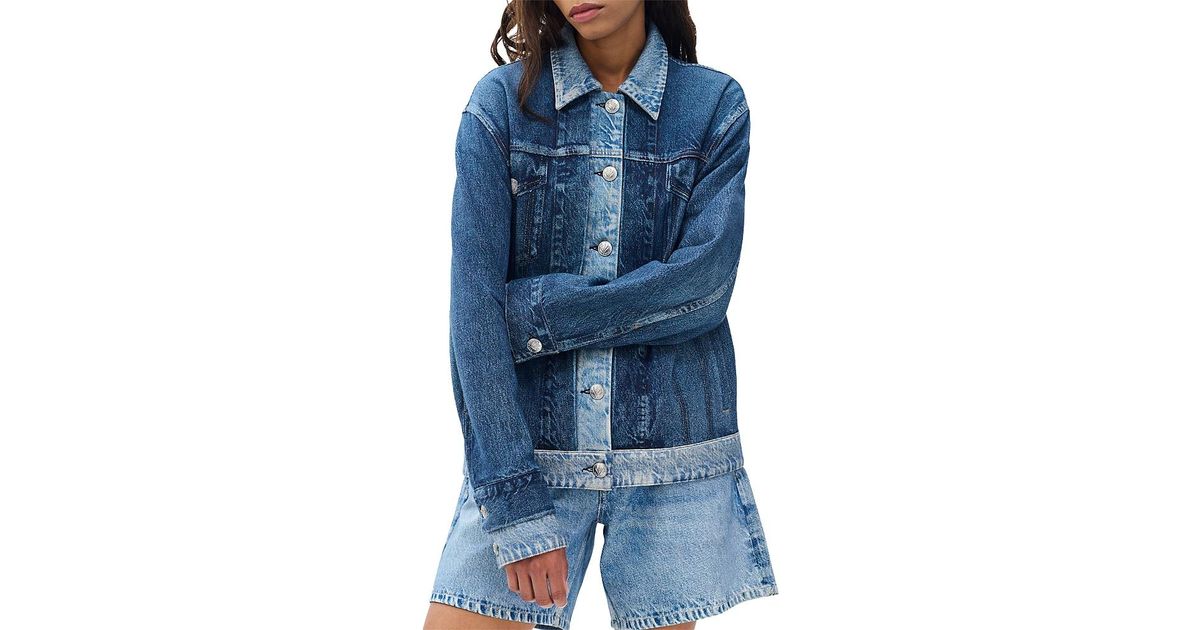 Big Ragu Jacket Rag & Bone Miramar Combo Terry Oversized Trucker Jacket in Blue | Lyst