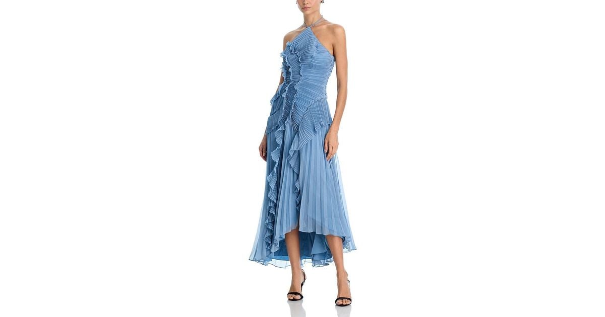 AMUR Lorelie Halter Gown in Blue | Lyst AMUR Lorelie Halter Gown in Blue | Lyst