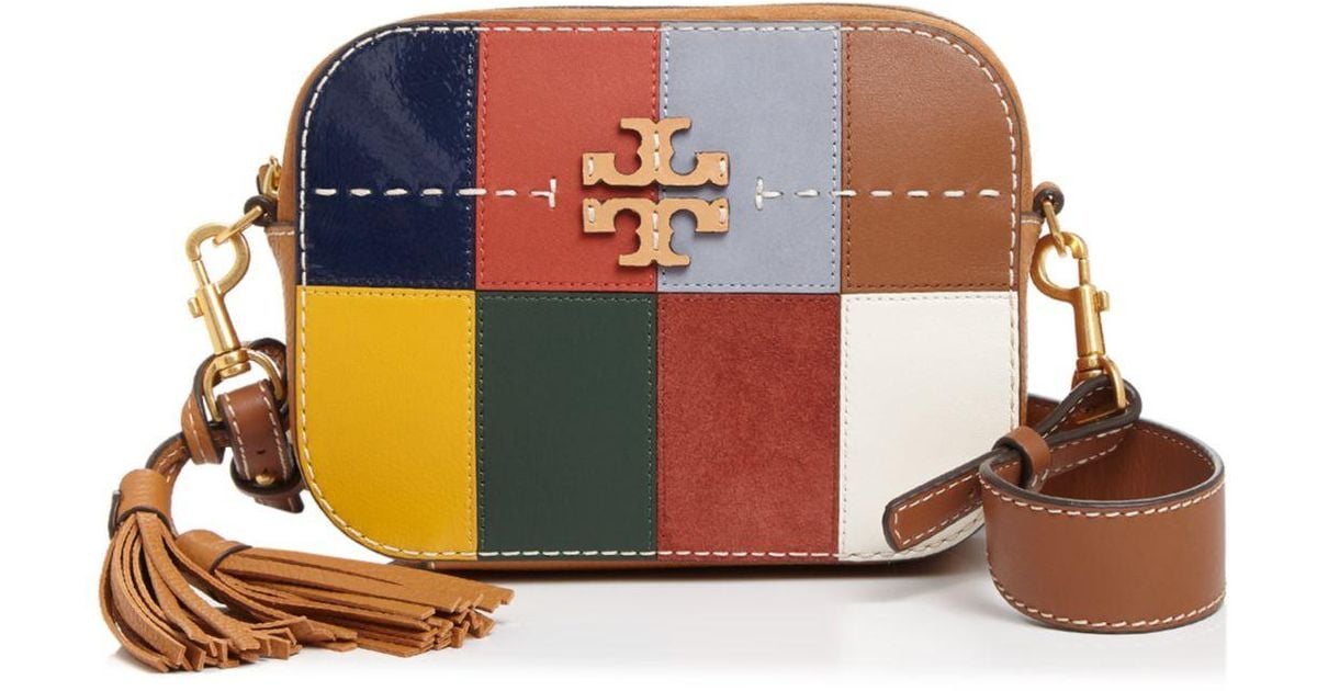 Tory Burch Mcgraw Patchwork Medium Leather Camera Bag Lyst