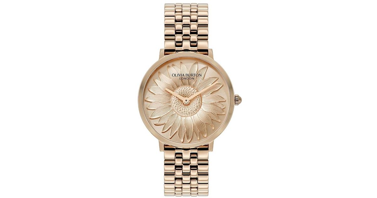 Olivia Burton Sunflower Watch, 35Mm in Metallic | Lyst