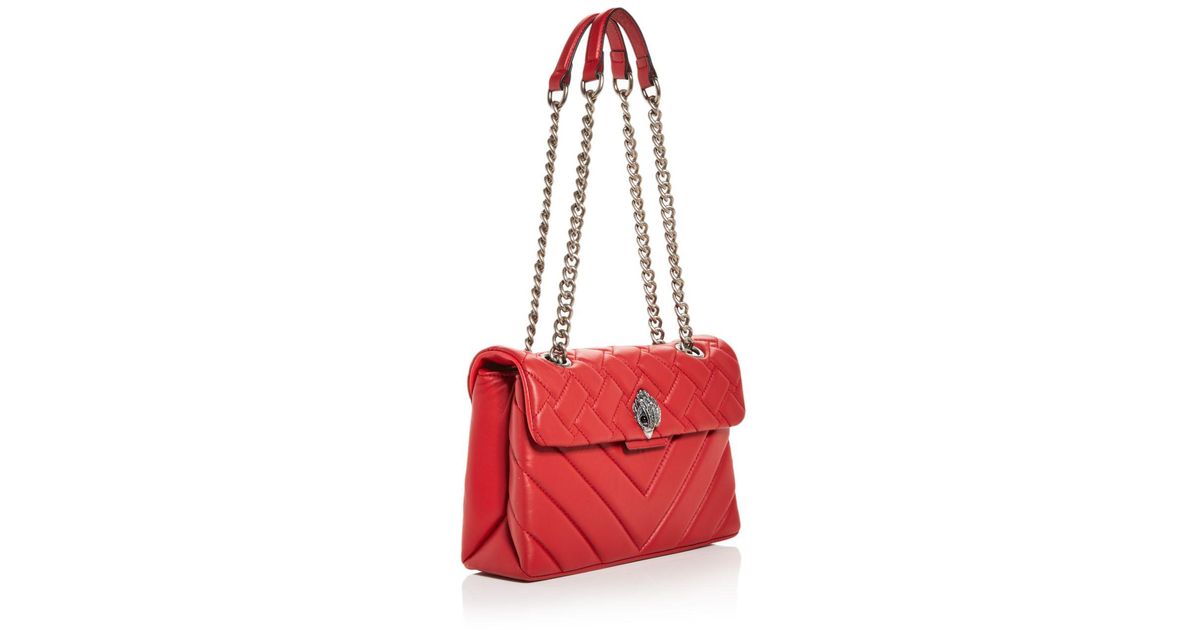Kurt Geiger Kensington Leather Shoulder Bag in Red/Silver (Red) Lyst