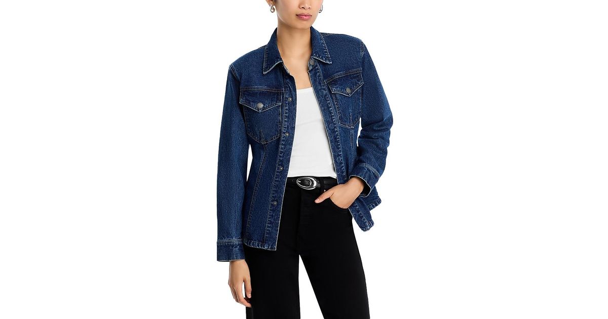 Steve Madden Parc Denim Snap Front Jacket in Blue | Lyst UK