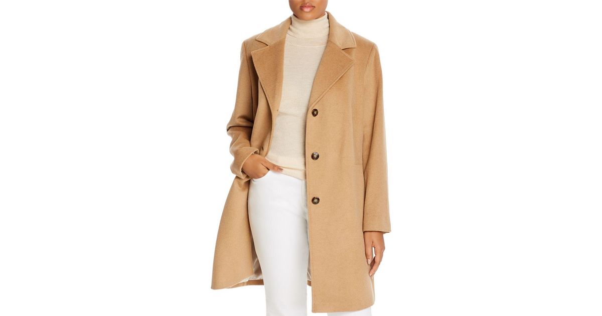 Calvin Klein Long Wool - Blend Coat in Camel (Natural) - Lyst