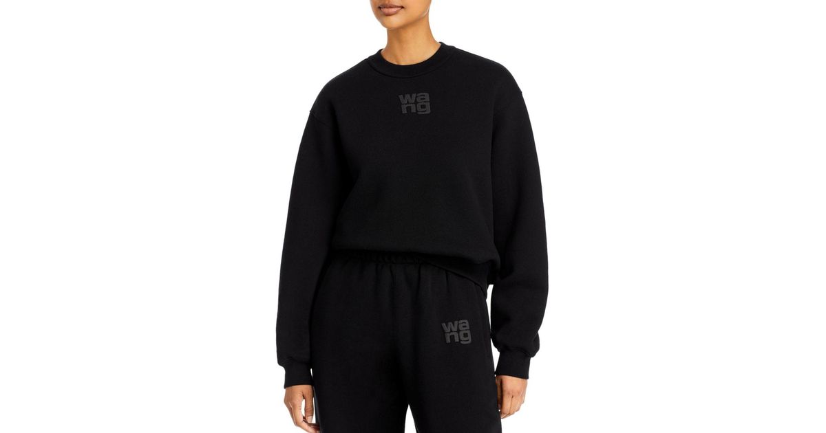 T By Alexander Wang Cotton Essential Terry Crew Sweatshirt With Puff ...