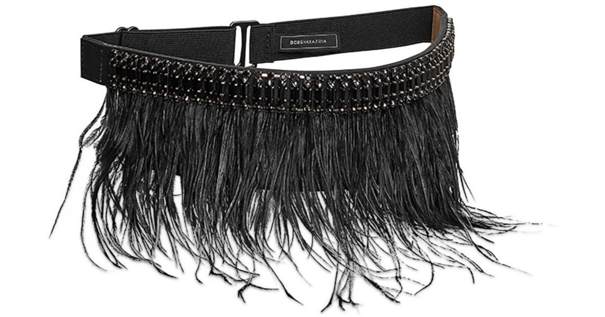 Bcbg ostrich feather belt Outlet