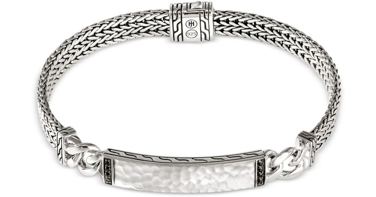 John Hardy Hammered Silver Chain Classic Black Sapphire & Black Spinel ...