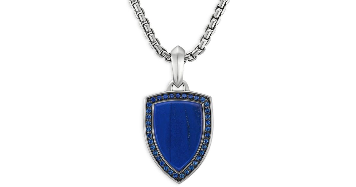 David Yurman Shield Amulet With Lapis Lazuli And Pavé Sapphires in Blue ...