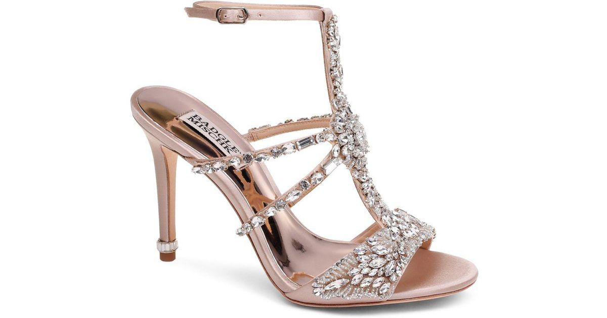 badgley mischka zane strappy satin sandals