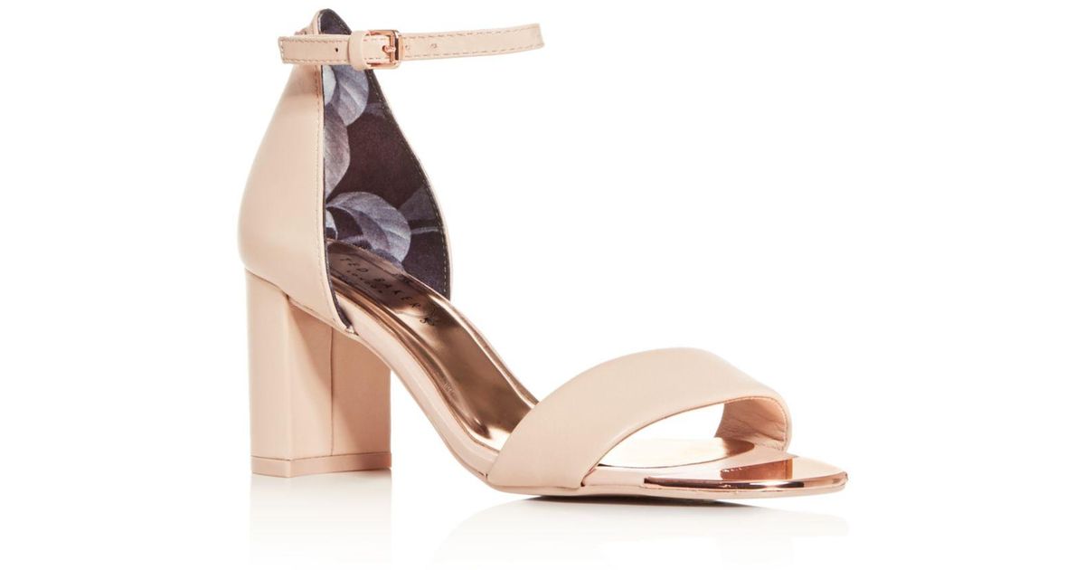 womens nude block heel sandals