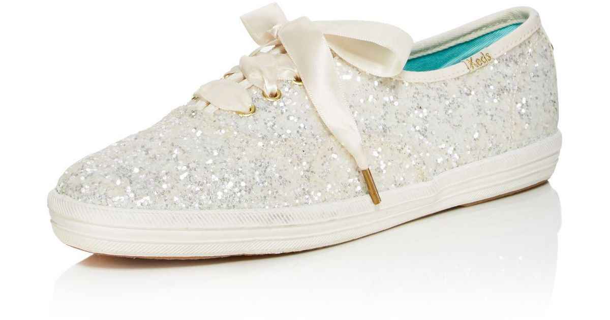 white glitter keds
