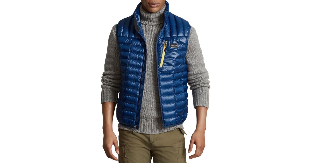 Polo Ralph Lauren Rlx Water Repellent Down Vest in Blue for Men Lyst