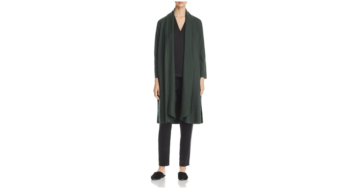 vindue padle Periodisk Eileen Fisher Wool Duster Coat in Green | Lyst