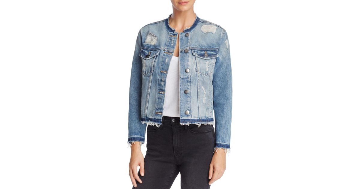 raw edge denim jacket