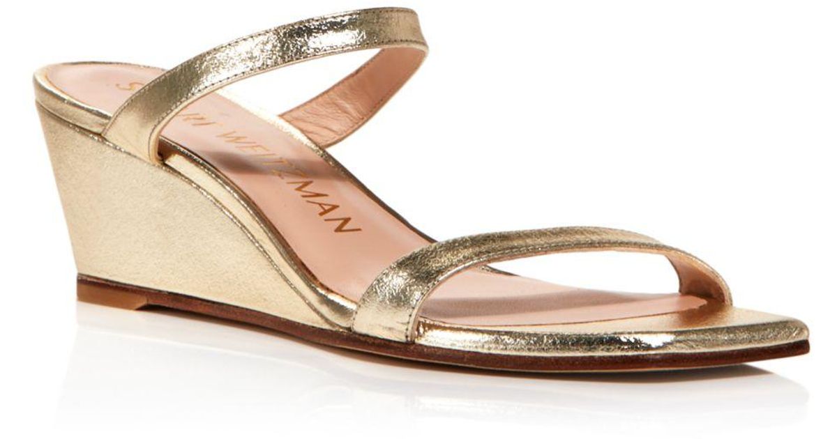 stuart weitzman aleena embellished leather slides