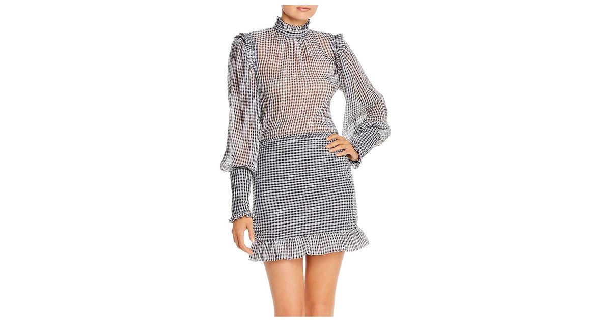 Bec & Bridge Synthetic Bec And Bridge Nadine Ruffled Checked Mini Dress - Lyst