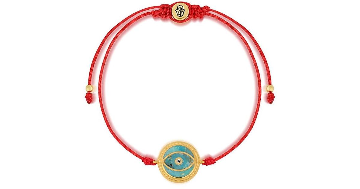 Karma and Luck Universal Harmony Evil Eye String Bracelet in Red | Lyst