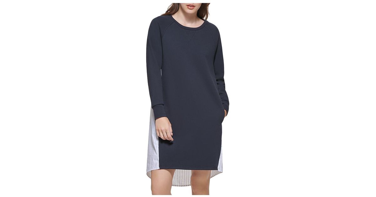 dkny mixed media sweater