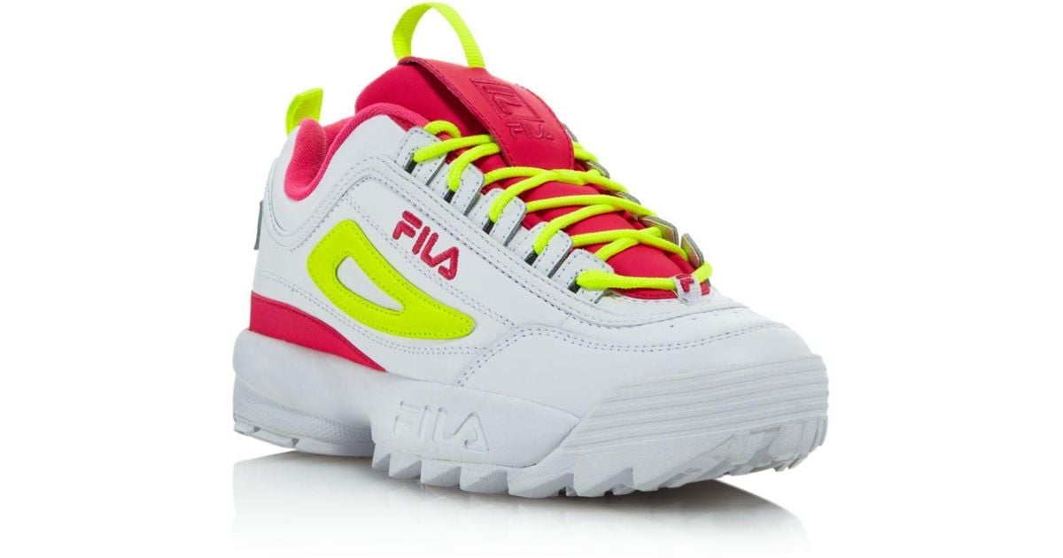 neon pink fila disruptor