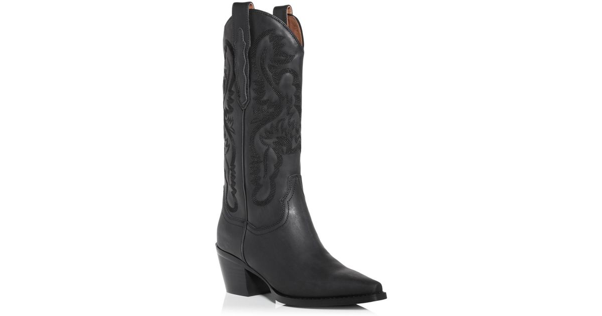 Jeffrey Campbell Leather Dagget Western Boots in Black Wash (Black) - Lyst