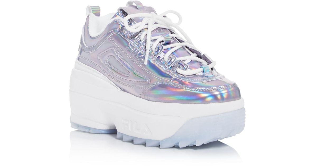 womens fila disruptor platform wedge athletic shoe